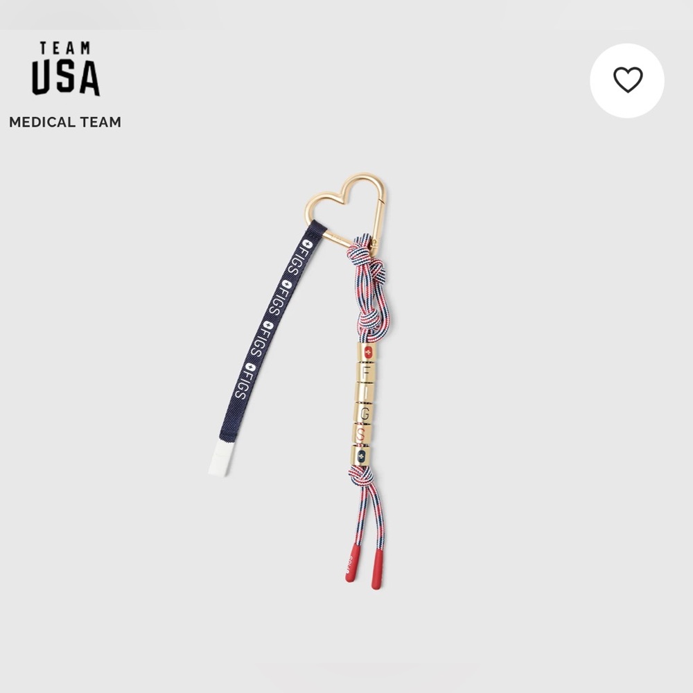 FIGS x Team USA Heart Keychain